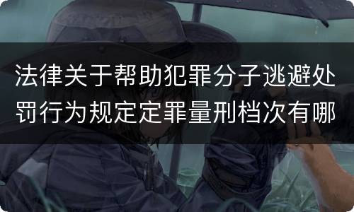 法律关于帮助犯罪分子逃避处罚行为规定定罪量刑档次有哪些