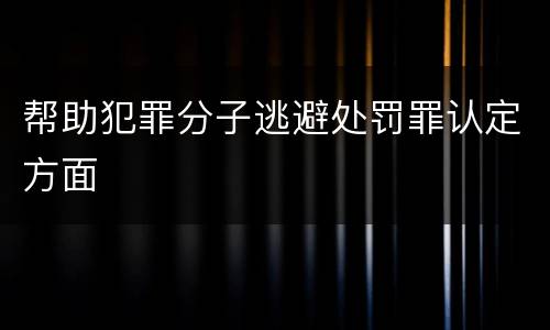 帮助犯罪分子逃避处罚罪认定方面