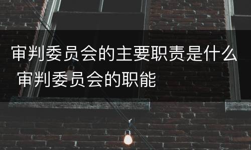 审判委员会的主要职责是什么 审判委员会的职能