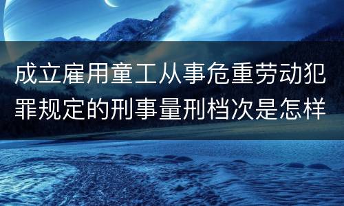 成立雇用童工从事危重劳动犯罪规定的刑事量刑档次是怎样的