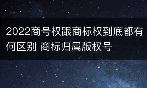 2022商号权跟商标权到底都有何区别 商标归属版权号