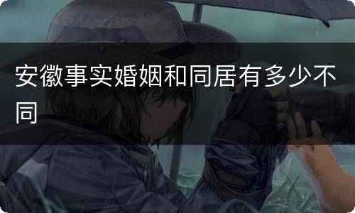 安徽事实婚姻和同居有多少不同
