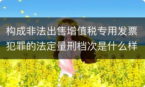 构成非法出售增值税专用发票犯罪的法定量刑档次是什么样的