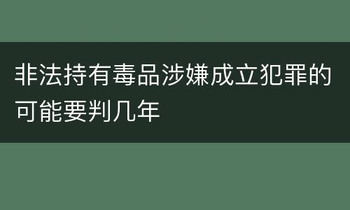 非法持有毒品涉嫌成立犯罪的可能要判几年