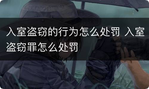入室盗窃的行为怎么处罚 入室盗窃罪怎么处罚