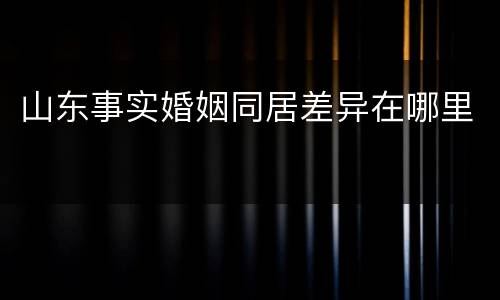 山东事实婚姻同居差异在哪里