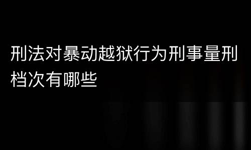 刑法对暴动越狱行为刑事量刑档次有哪些