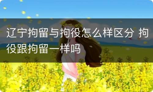 辽宁拘留与拘役怎么样区分 拘役跟拘留一样吗