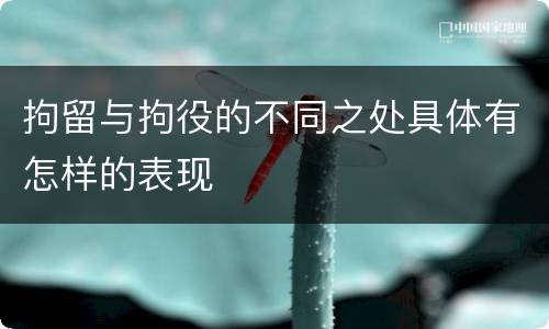 拘留与拘役的不同之处具体有怎样的表现