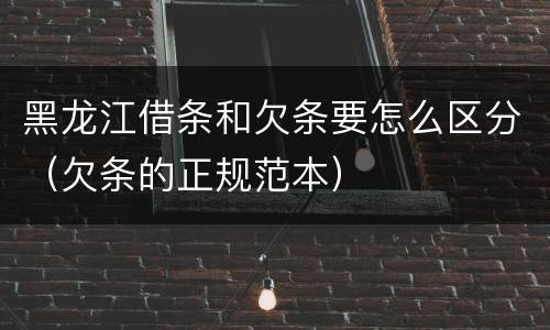 黑龙江借条和欠条要怎么区分（欠条的正规范本）