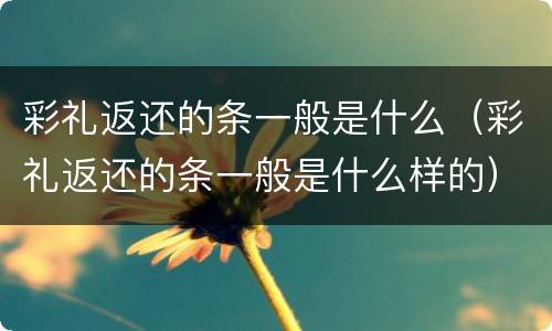彩礼返还的条一般是什么（彩礼返还的条一般是什么样的）