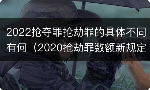 2022抢夺罪抢劫罪的具体不同有何（2020抢劫罪数额新规定）