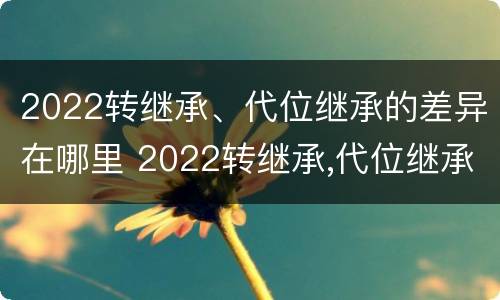 2022转继承、代位继承的差异在哪里 2022转继承,代位继承的差异在哪里查