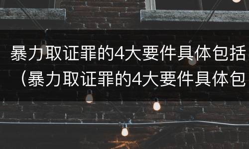 暴力取证罪的4大要件具体包括（暴力取证罪的4大要件具体包括哪些）