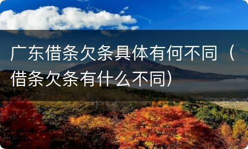 广东借条欠条具体有何不同（借条欠条有什么不同）