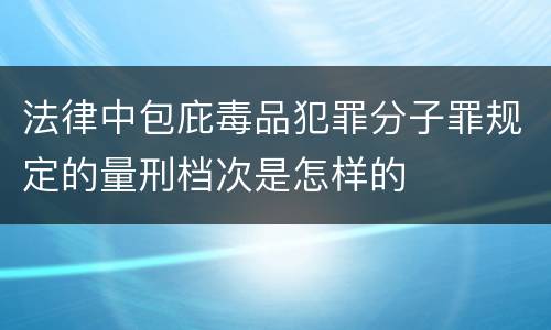 法律中包庇毒品犯罪分子罪规定的量刑档次是怎样的