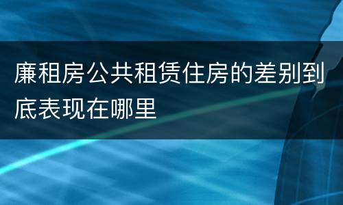 廉租房公共租赁住房的差别到底表现在哪里