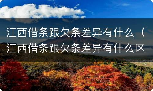 江西借条跟欠条差异有什么（江西借条跟欠条差异有什么区别）