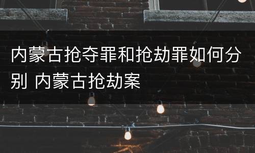 内蒙古抢夺罪和抢劫罪如何分别 内蒙古抢劫案