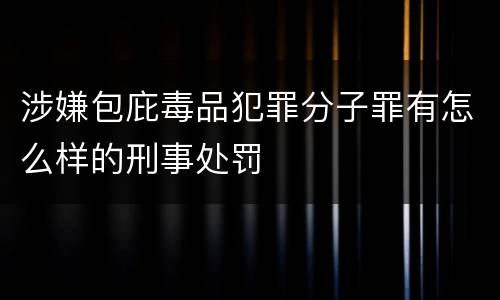 涉嫌包庇毒品犯罪分子罪有怎么样的刑事处罚