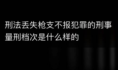 刑法丢失枪支不报犯罪的刑事量刑档次是什么样的