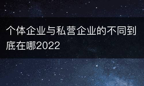 个体企业与私营企业的不同到底在哪2022