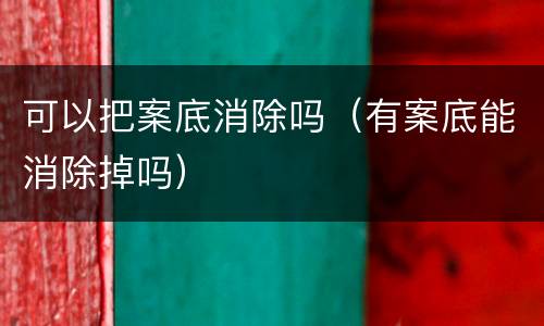 可以把案底消除吗（有案底能消除掉吗）