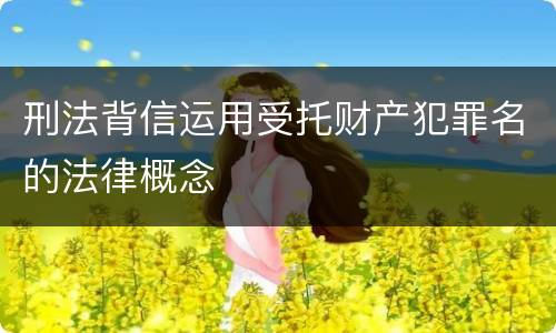 刑法背信运用受托财产犯罪名的法律概念