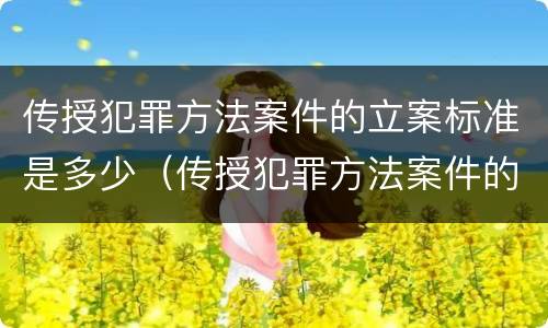 传授犯罪方法案件的立案标准是多少（传授犯罪方法案件的立案标准是多少年）