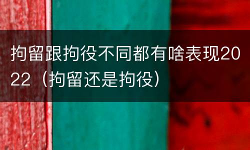 拘留跟拘役不同都有啥表现2022（拘留还是拘役）