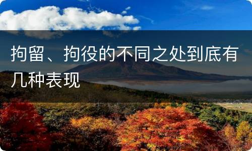 拘留、拘役的不同之处到底有几种表现