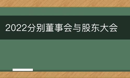 2022分别董事会与股东大会