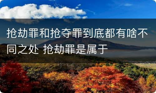 抢劫罪和抢夺罪到底都有啥不同之处 抢劫罪是属于