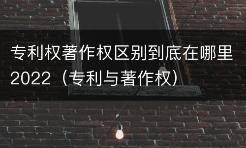 专利权著作权区别到底在哪里2022（专利与著作权）