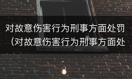 对故意伤害行为刑事方面处罚（对故意伤害行为刑事方面处罚有哪些）