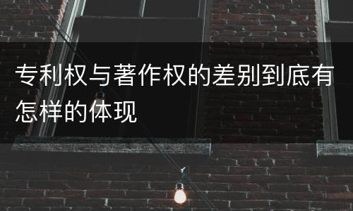 专利权与著作权的差别到底有怎样的体现