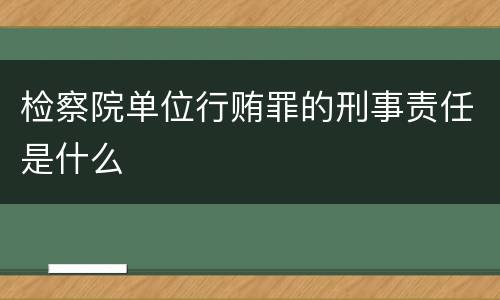 检察院单位行贿罪的刑事责任是什么