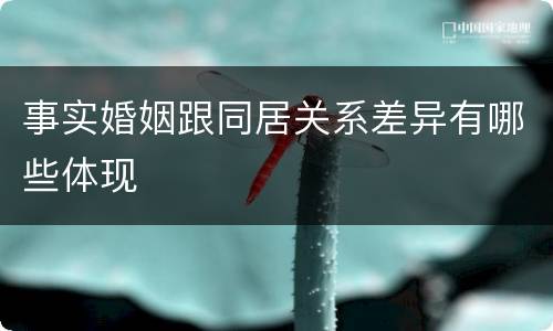 事实婚姻跟同居关系差异有哪些体现
