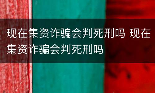 现在集资诈骗会判死刑吗 现在集资诈骗会判死刑吗