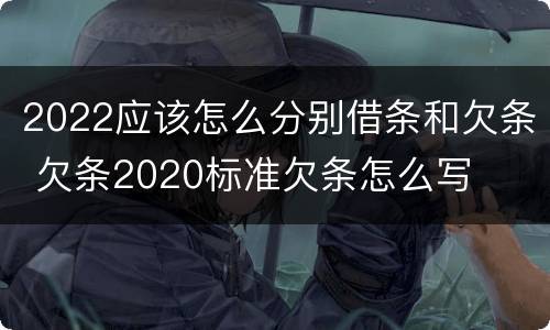 2022应该怎么分别借条和欠条 欠条2020标准欠条怎么写