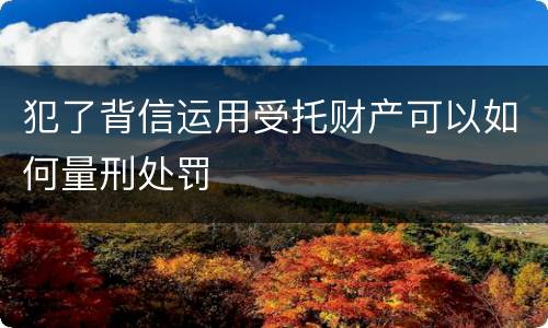 犯了背信运用受托财产可以如何量刑处罚