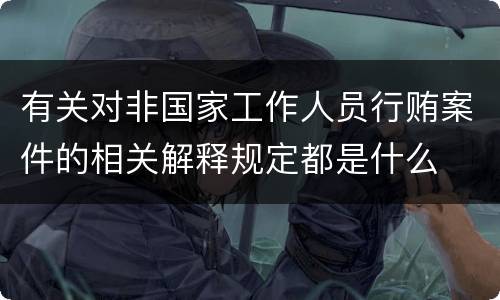 有关对非国家工作人员行贿案件的相关解释规定都是什么
