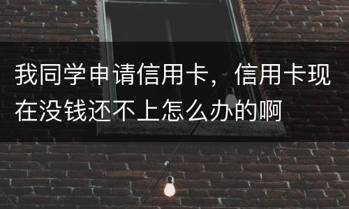 我同学申请信用卡，信用卡现在没钱还不上怎么办的啊