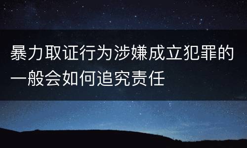 暴力取证行为涉嫌成立犯罪的一般会如何追究责任