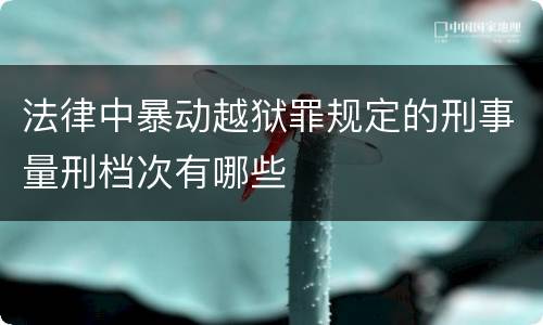 法律中暴动越狱罪规定的刑事量刑档次有哪些