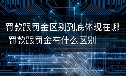 罚款跟罚金区别到底体现在哪 罚款跟罚金有什么区别