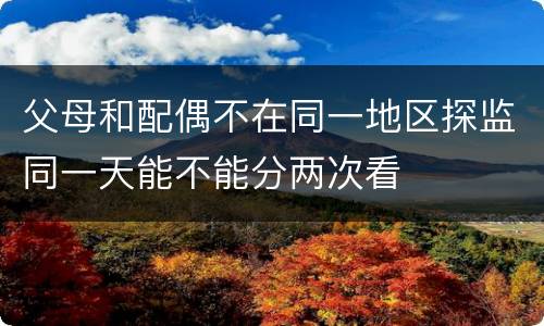父母和配偶不在同一地区探监同一天能不能分两次看