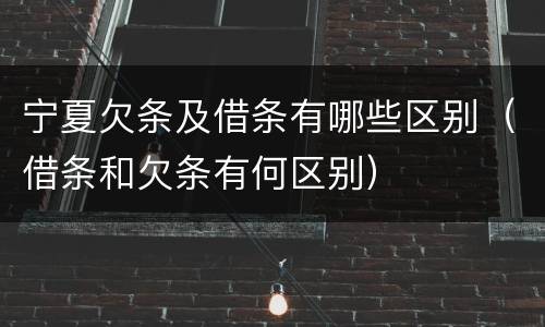 宁夏欠条及借条有哪些区别（借条和欠条有何区别）