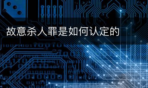 故意杀人罪是如何认定的