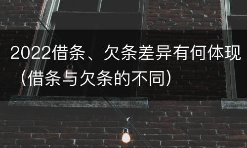 2022借条、欠条差异有何体现（借条与欠条的不同）